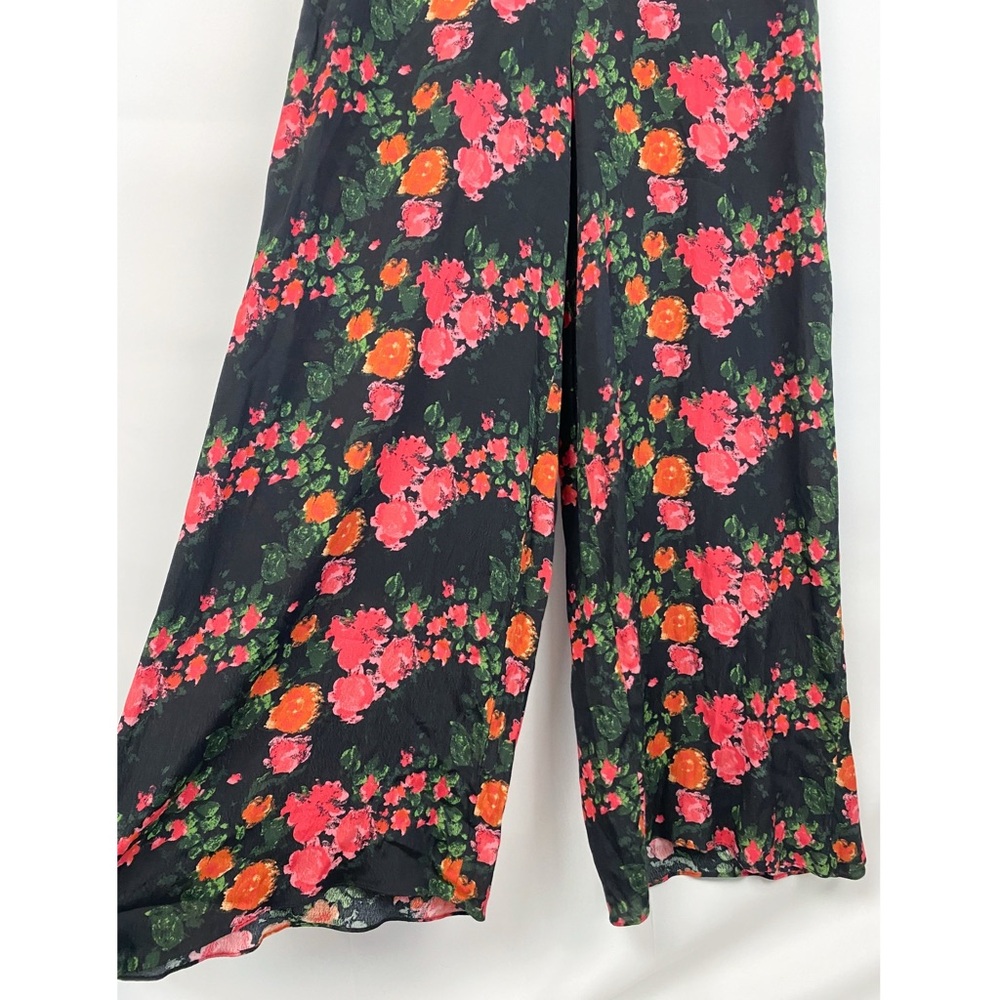NWT Anthropologie Plenty Tracy Reese Lauretta Floral Wide Leg Jumpsuit Black - M - Picture 6 of 13